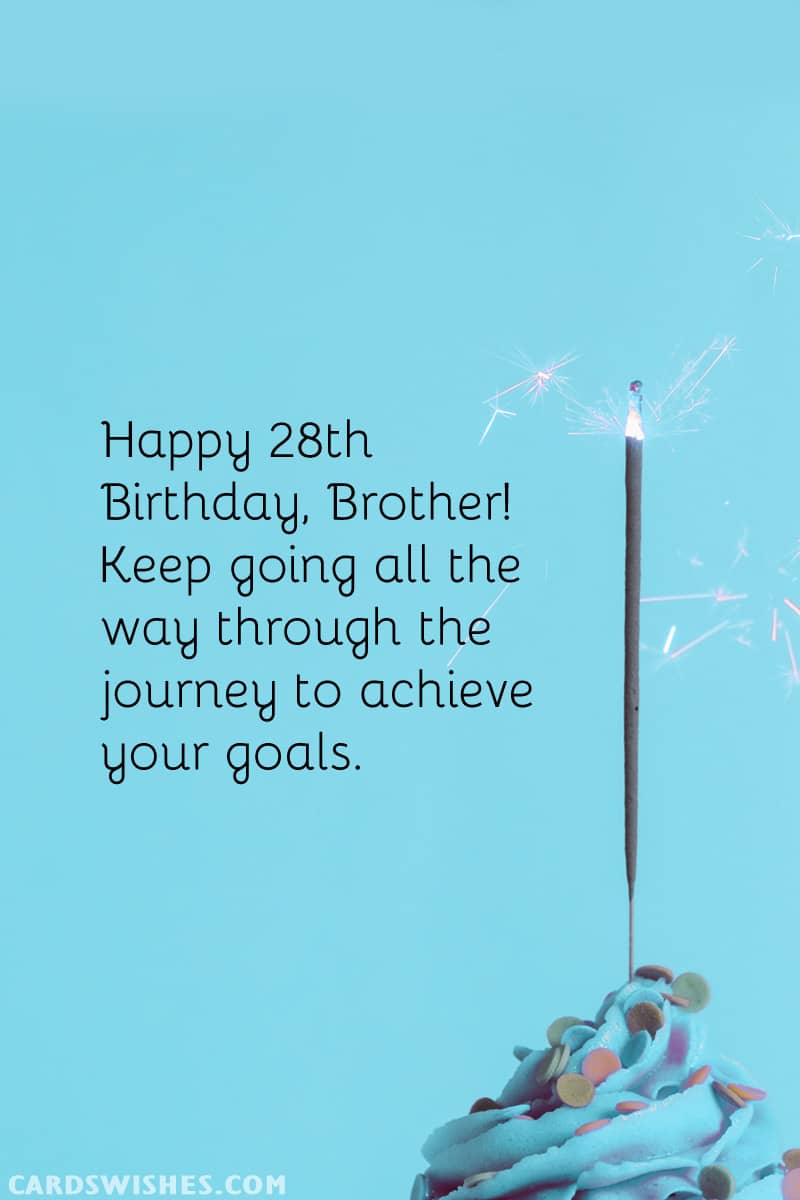 Happy 28th Birthday, Brother! Keep going all the way through the journey to achieve your goals