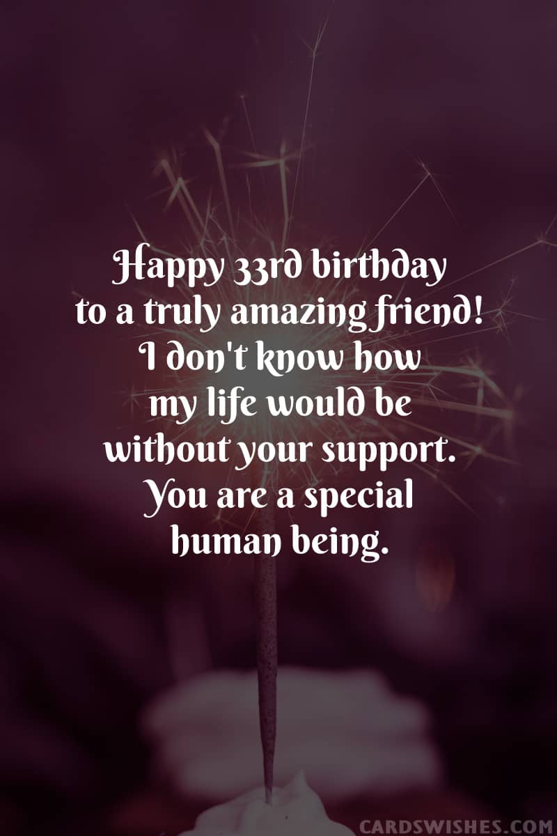 Inspirational birthday message for friends on a birthday candle sparkle background
